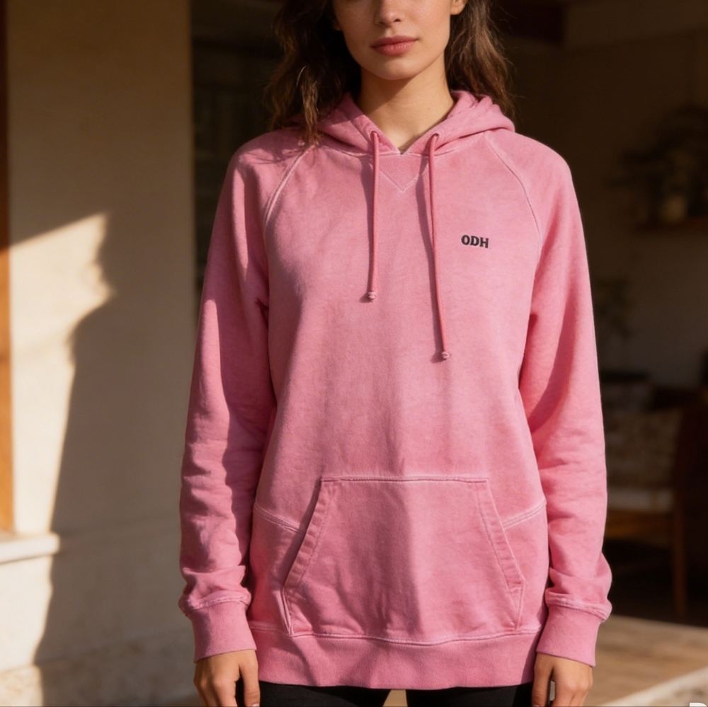 Hugo Boss Pink Hoodie Sweatshirt Women’s Size S Pullover Logo Casual Luxury